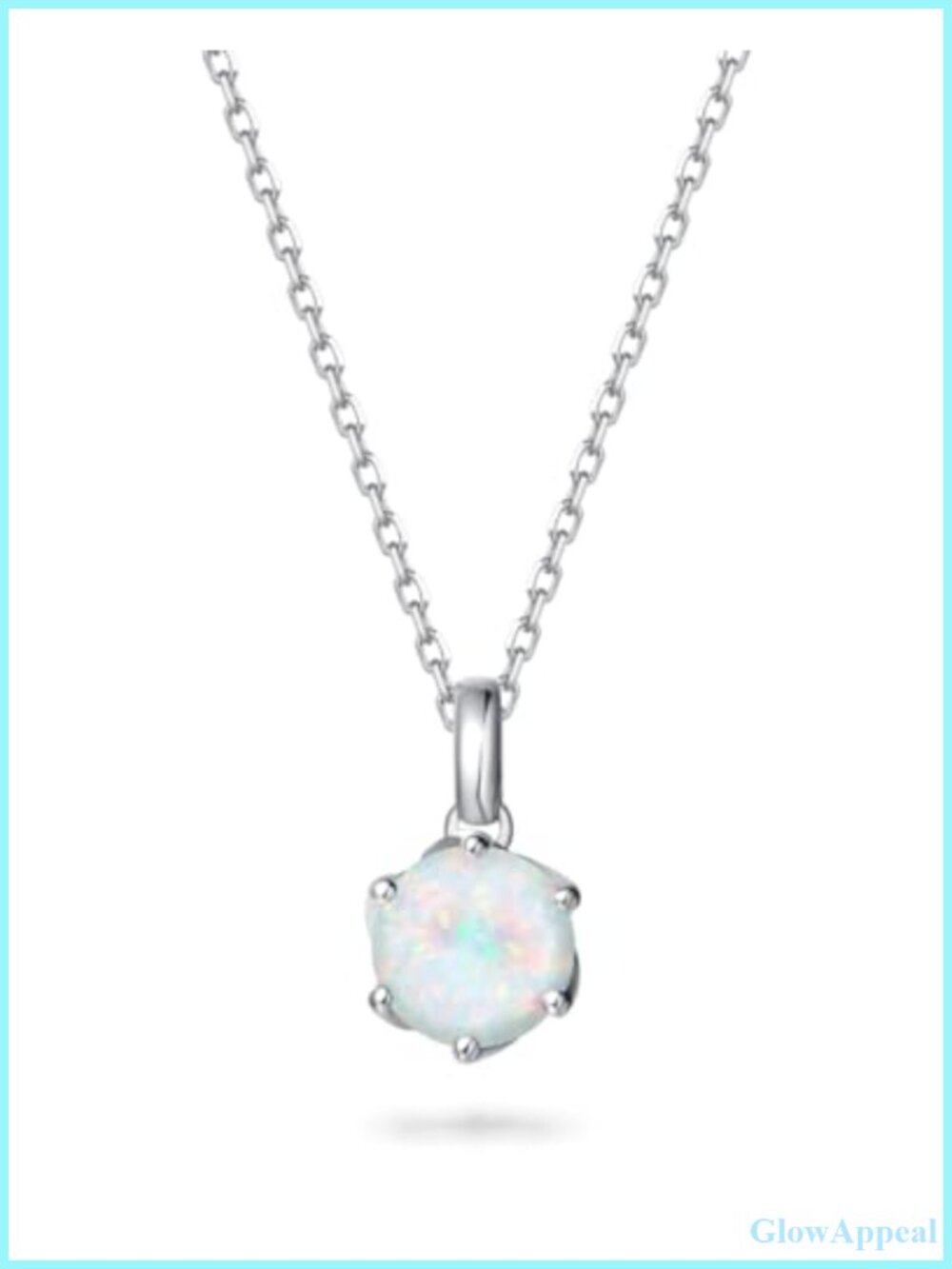 14K Solid White Gold Birthstone Pendant Necklace Sterling Silver Chain